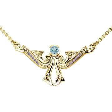 Modern Celtic Triskele Solid Gold Necklace GNC161 - Jewelry